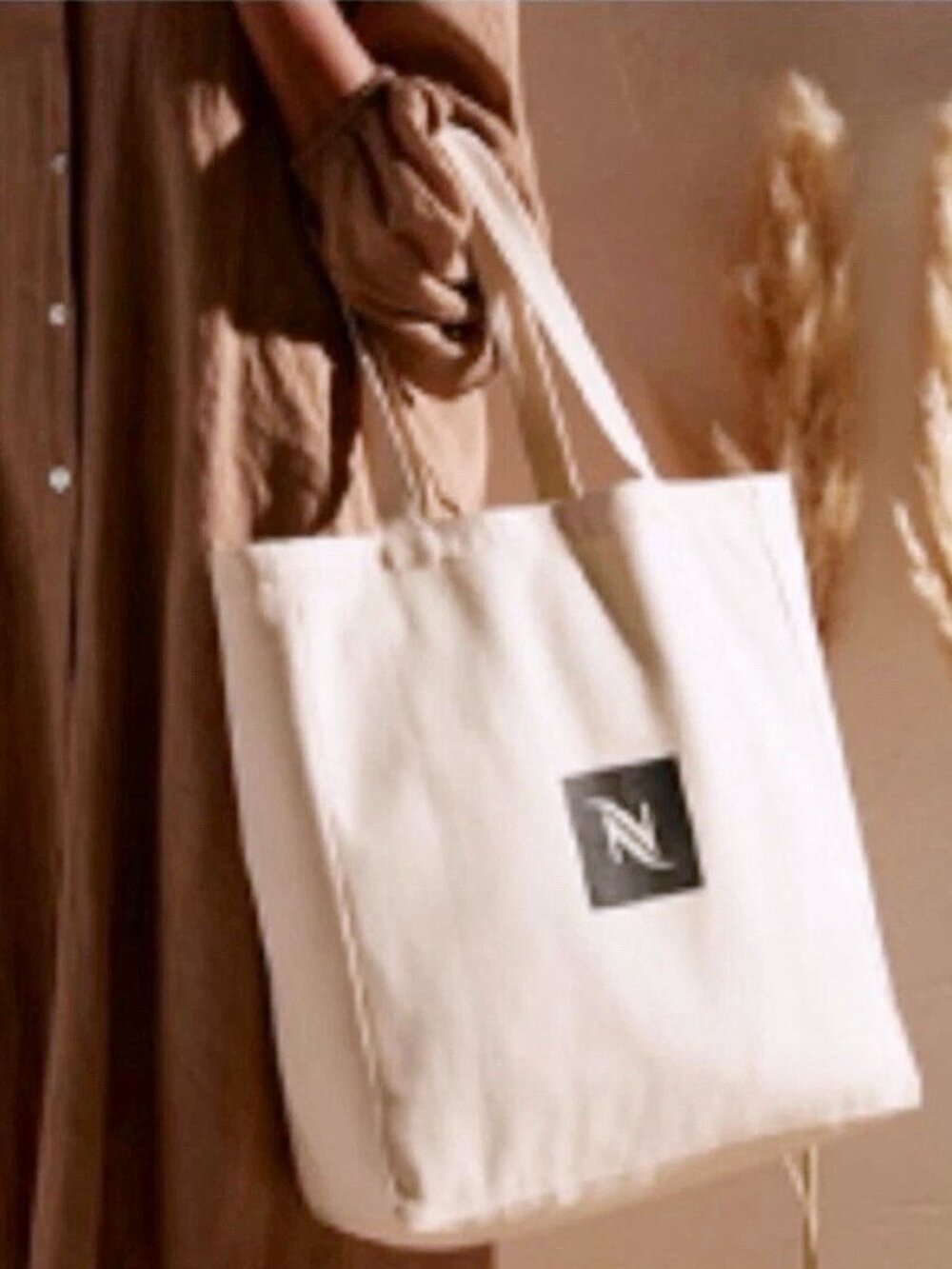 Nespresso Upcycled Canvas Large Tote Bag Shopper NIB 🌟 - Picture 2 of 7